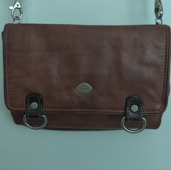 Brown Leather "The Trend" Crossbody Bag - Picture 1 of 6